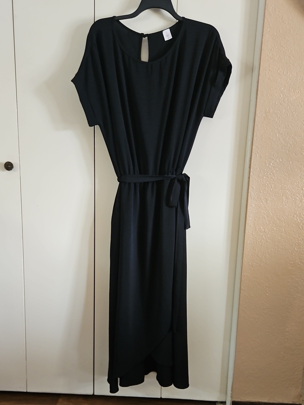 Classic Black Belted Maxi Dress